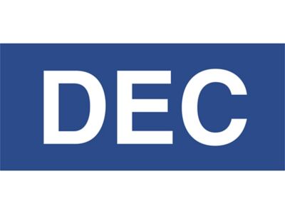 Étiquettes adhésives mois de l'année – « DEC », 2 x 3 po