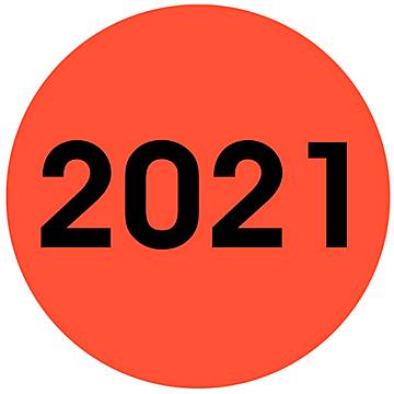 Etiquetas Adhesivas para Inventario con Año - "2021", 2"