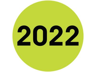 Etiquetas Adhesivas Circulares para Control de Inventario - "2022"