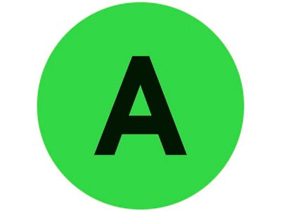 1" Circle Labels - "A"