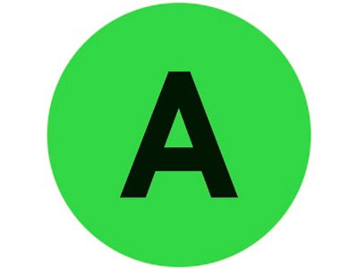 Étiquettes adhésives – « A », 1 po, circulaire