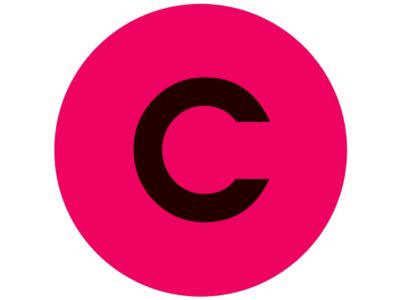 Étiquettes adhésives – « C », 1 po, circulaire