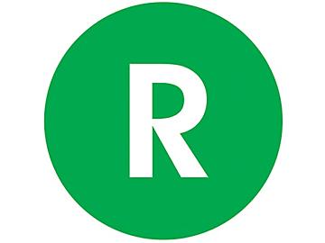 1" Etiquetas Adhesivas Circulares - "R"