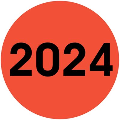 Year Inventory Labels - "2024", 2" Circle