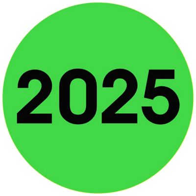 Year Inventory Labels - "2025", 2" Circle