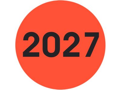 Circle Inventory Control Labels - "2027"