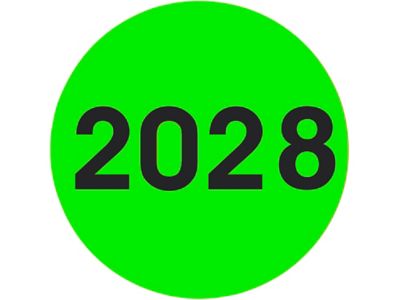 Circle Inventory Control Labels - "2028"