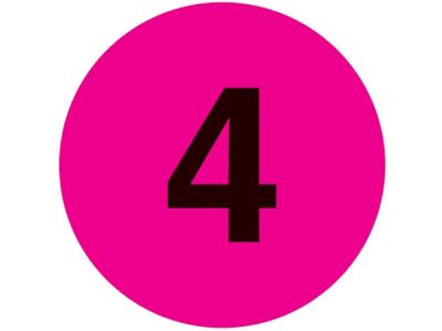 Étiquettes adhésives – « 4 », circulaire