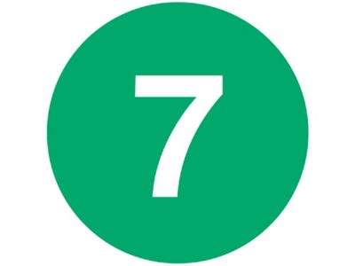 Étiquettes adhésives – « 7 », circulaire