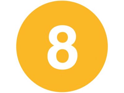 Étiquettes adhésives – « 8 », circulaire