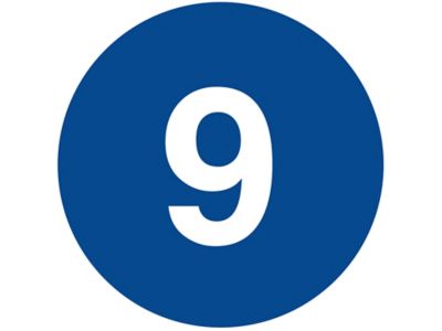 Étiquettes adhésives – « 9 », circulaire