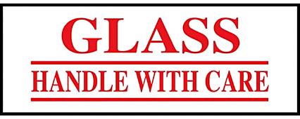 Preprinted Tape - "Glass - Handle With Care", 2" x 55 yds