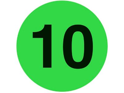 Étiquettes adhésives – « 10 », circulaire