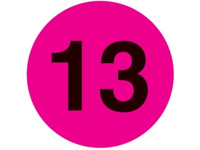 Étiquettes adhésives – « 13 », circulaire