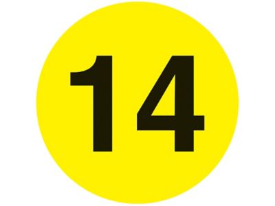Étiquettes adhésives – « 14 », circulaire