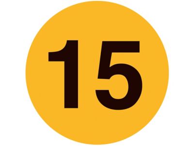 Étiquettes adhésives – « 15 », circulaire