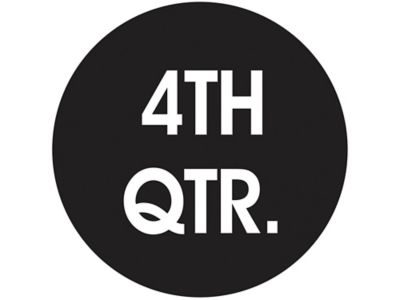 Étiquettes adhésives – « 4th Qtr », 2 po, circulaire