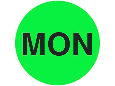 Circle Labels - "MON", 1"