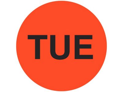 Circle Labels - "TUE", 1"