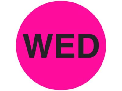 Circle Labels - "WED", 1"