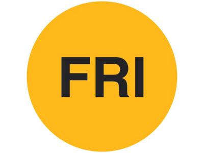 Étiquettes adhésives – « FRI », 1 po, circulaire