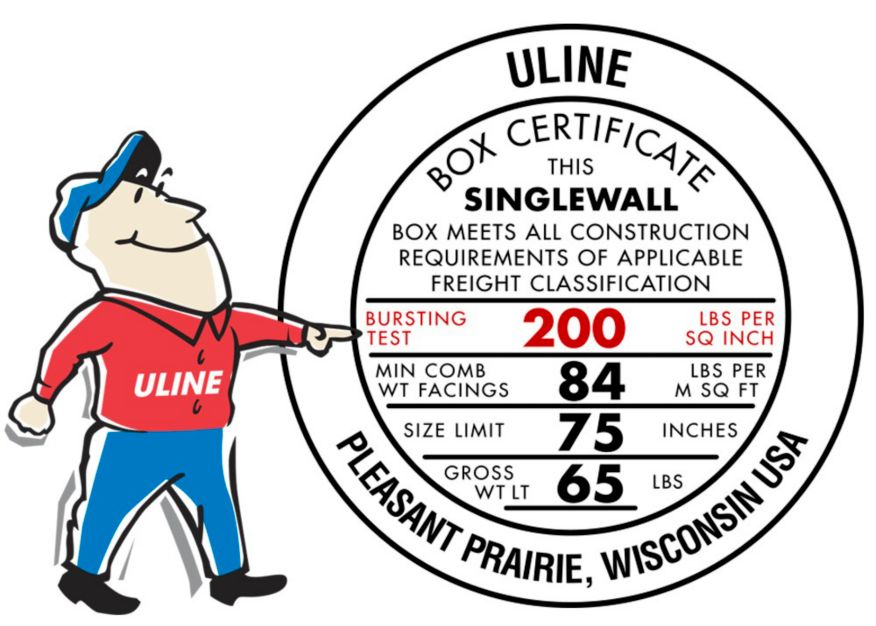 Uline 200LB Box Certificate