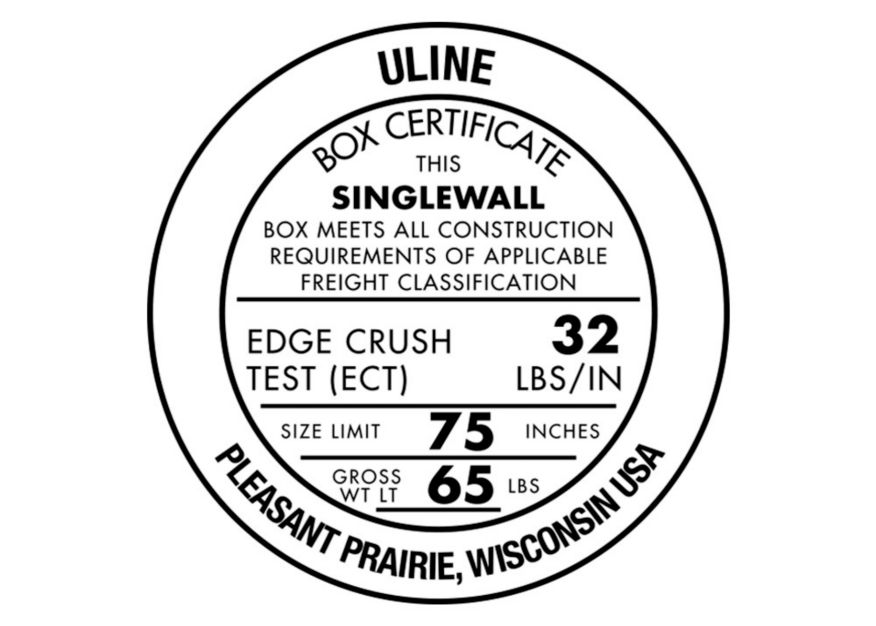 Uline 32 ECT Box Certificate
