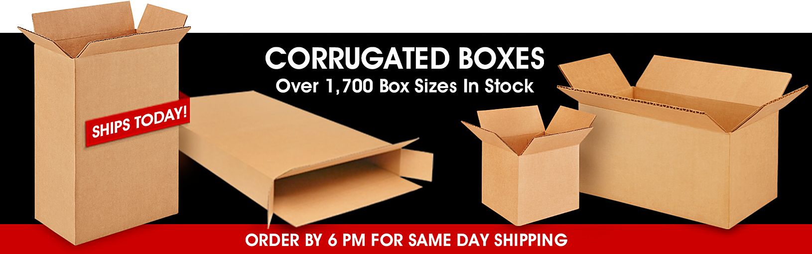 Corrugated Boxes - Over 1,650 Box Sizes in Stock. Order by 6 PM For Same Day Shipping.