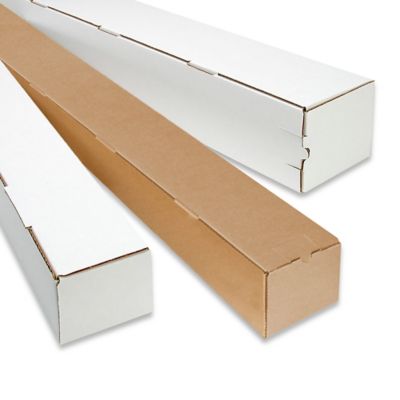 Kraft Mailing Tubes with End Caps - 4 x 24, .080 Thick - ULINE - Carton of 25 - S-3616