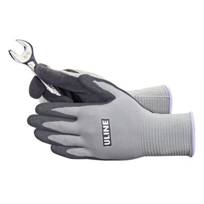 Uline Super Gription® Flex Latex Coated Gloves - Black, Large S-15333BL-L -  Uline