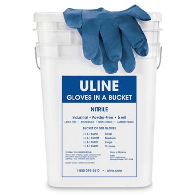 Uline Black Latex Gloves - Powder-Free, Large S-19810L - Uline