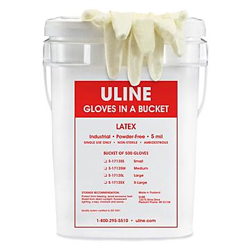 Industrial Latex Gloves in a Bucket