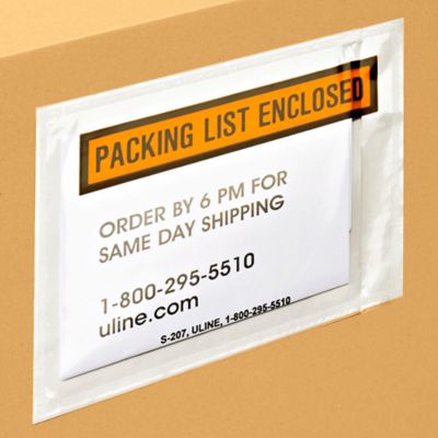 Enveloppes de bordereau d'expédition, Enveloppes de bordereau de  marchandises en Stock - ULINE.ca