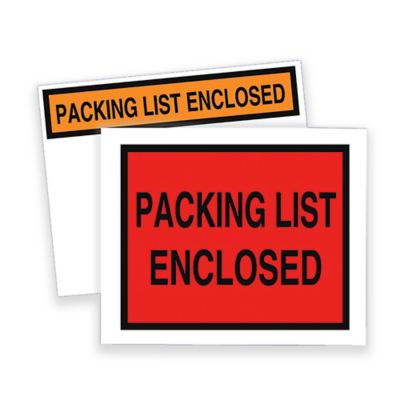 Packing List Envelopes