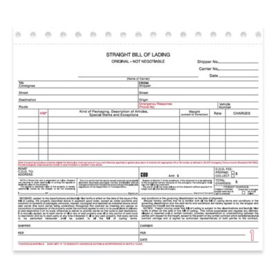 Custom Printed Bill of Lading