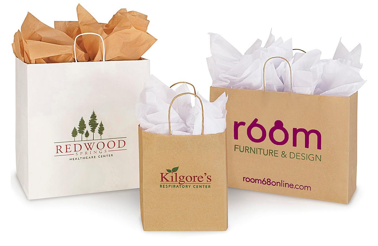 Custom Ink Printed Paper Shopping Bags