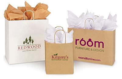 Logo printed outlet shopping bags