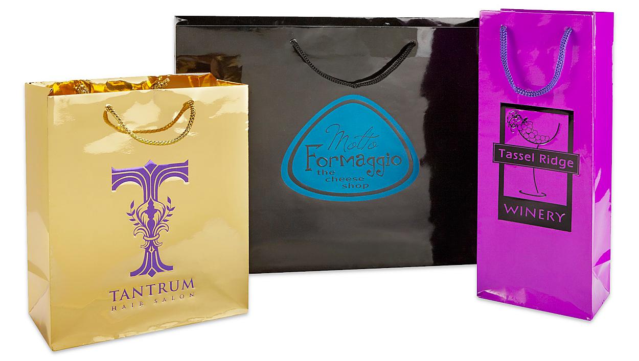 Custom Printed Hot Stamp High Gloss Shopping Bags