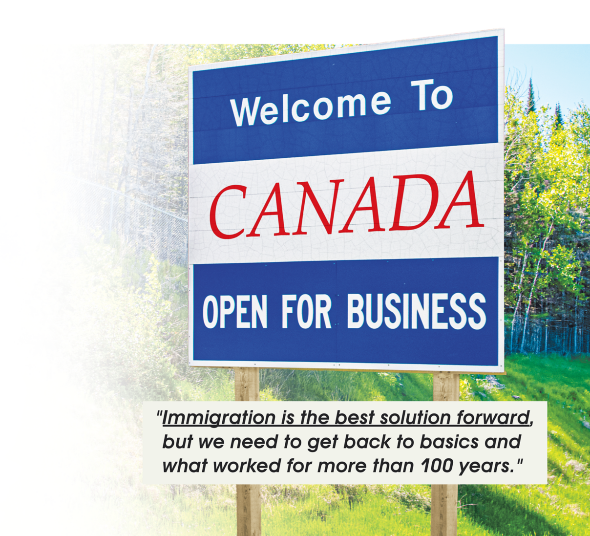 Welcome to Canada sign