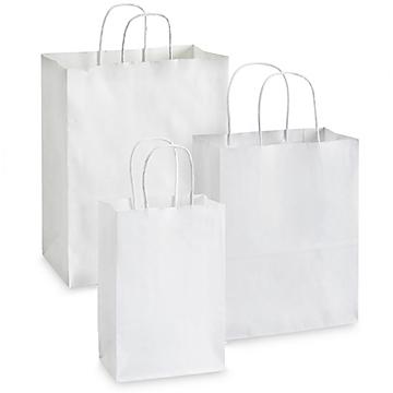 Sacs de magasinage en papier blanc