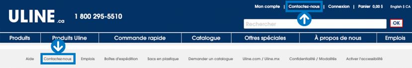 Cliquez sur le lien « Contactez-nous » dans le haut ou le bas de la page.