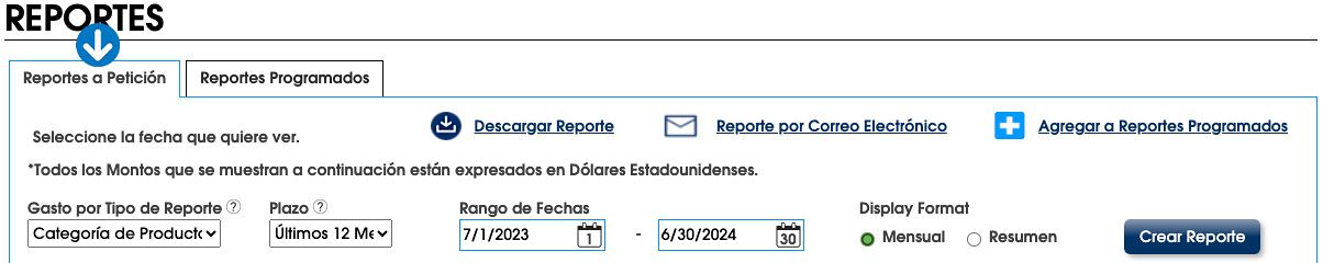 Obtenga reportes de gastos por categoría de productos, empleado, ubicación o número de artículo.