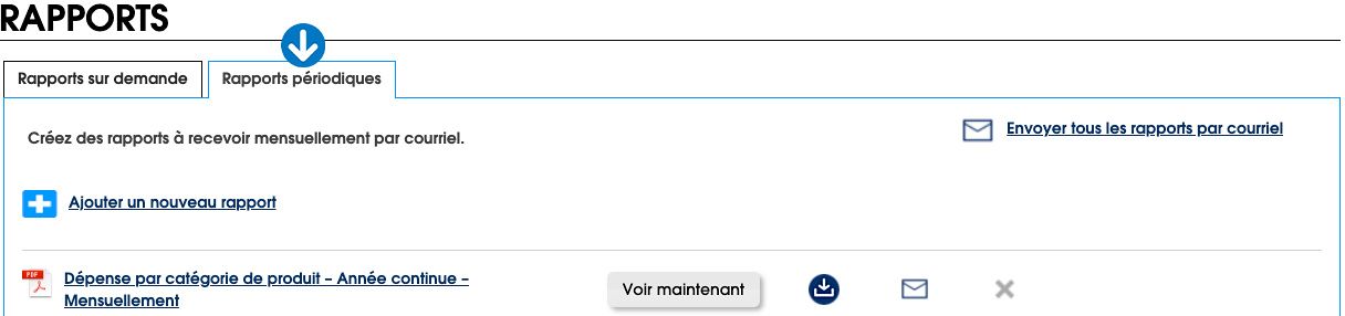 Générez des rapports de dépenses en fonction d’une catégorie de produit, d’un employé, d’une succursale ou d’un numéro d’article