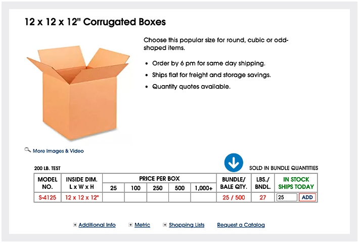 Does Uline sell individual boxes?