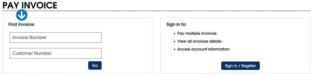 Enter invoice number. Enter customer number.