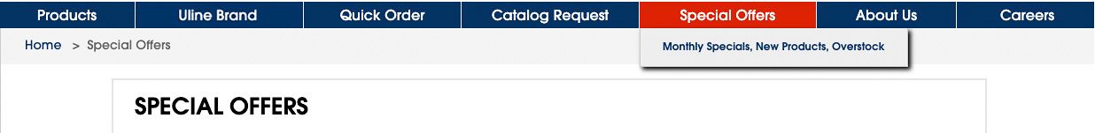 Click the "Special Offers" link in the header.