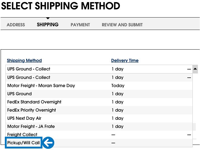 Select Shipping Method