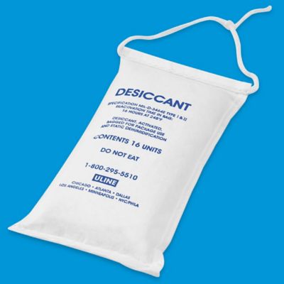 Silica Gel Desiccants - Gram Size 25, 5 Gallon Pail S-23158 - Uline