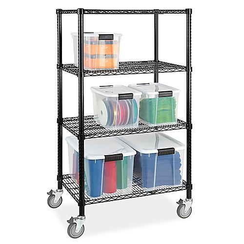 Black Mobile Shelving