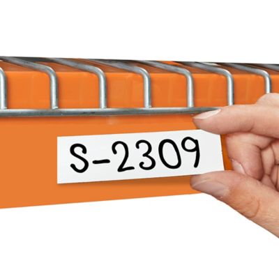Porte-étiquettes en plastique – 1 x 3 po, endos magnétique S-15589 - Uline